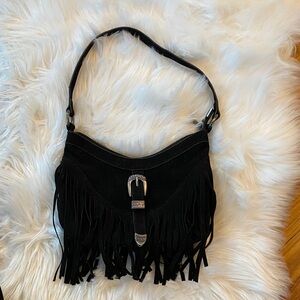 Windsor Black Fringe Shoulder Bag
